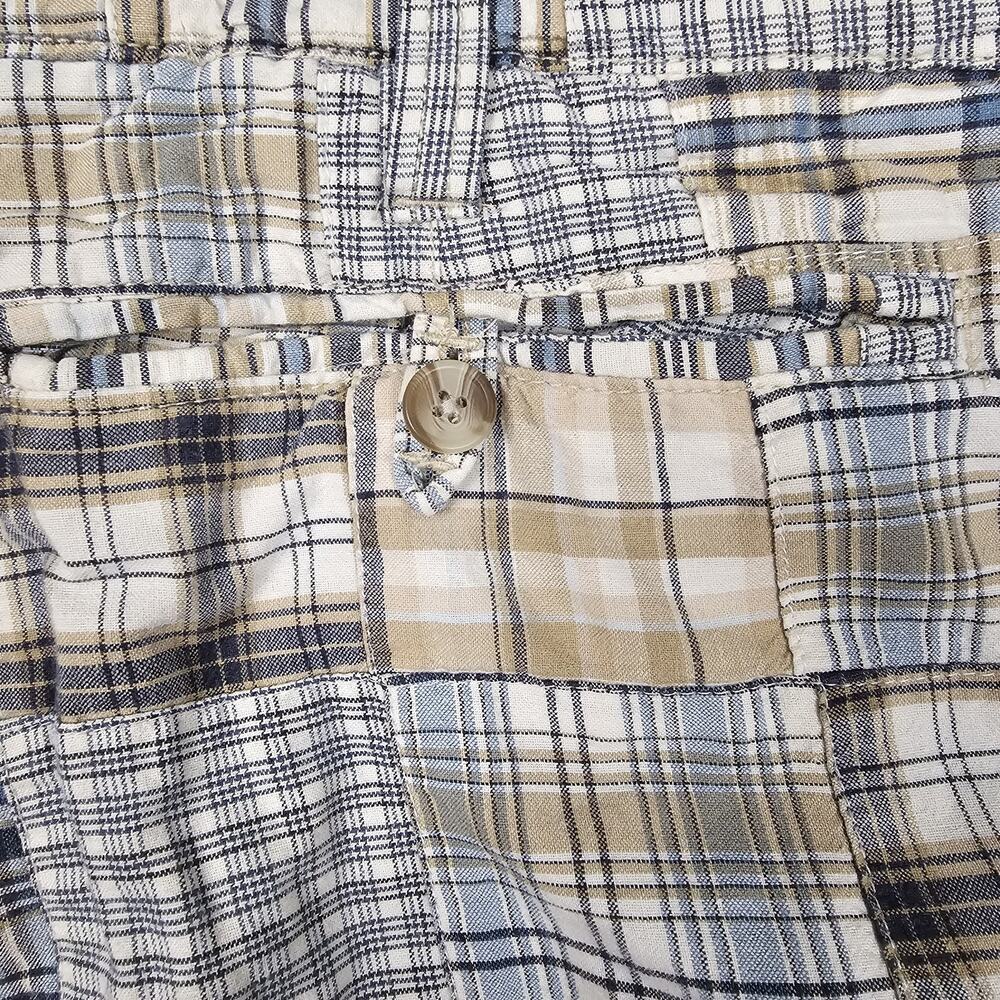 Vintage Old Navy Madras Patchwork Shorts Men's 38x10 Plaid Preppy Loose Relaxed - Picture 7 of 14